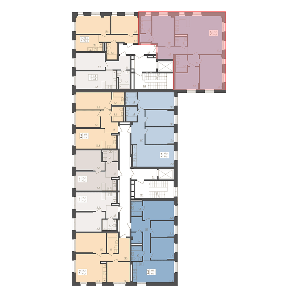 3-комнатная квартира, 119.2 кв.м, Империал-2 Клубная резиденция , изображение-2