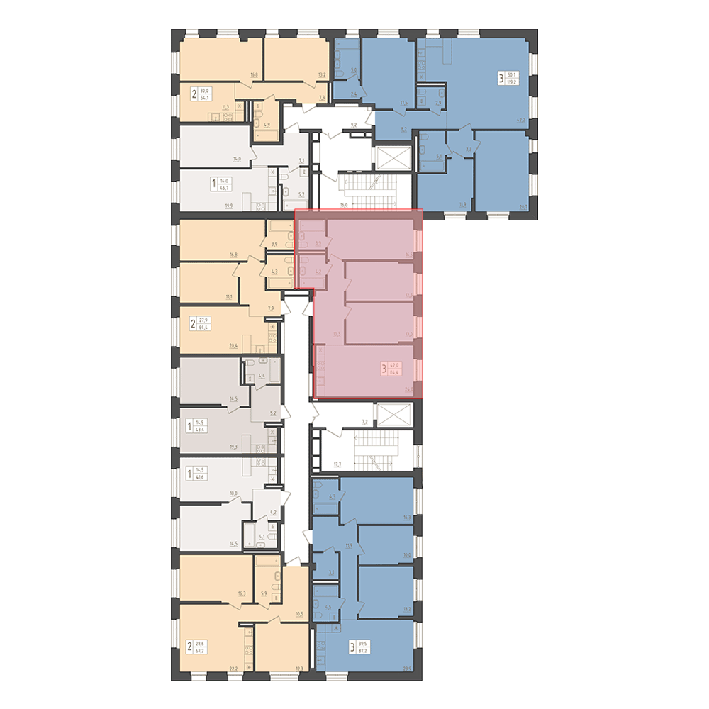 3-комнатная квартира, 84.4 кв.м, Империал-2 Клубная резиденция , изображение-2
